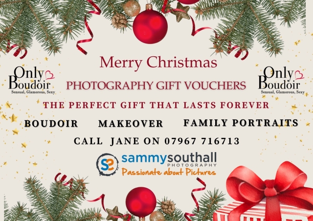 At Sammy Southall Photography, every shoot is about capturing cherished memories — whether it’s family portraits 👨👩👧👦, boudoir 💃✨, makeovers 💄🌟, or any of our other sessions 📸💖. Each experience celebrates your unique story 🌈, preserves moments of joy 🎉, and creates timeless keepsakes you’ll treasure forever 🕰️💕.
Our personalised photography gift vouchers 🎁✨ make the perfect Christmas present 🎄🎅, giving your loved ones the chance to enjoy whichever style of shoot suits them best 🌟💫
🌟🎄We can create the perfect personalised gift voucher for you, to pop in a card for Christmas Day.
🌟🎄We can either send it to you in the post or by email, whichever is the most convenient for you.
🌟🎄 Our vouchers start from £50
🌟🎄All you have to do is call Jane on 07967716713 and she will do the rest.
🌟🎄We can take payment over the phone or via a bank transfer.
🌟🎄See our website for more details and options https://tinyurl.com/86yppb3b
#sammysouthallphotography #kaylouisemakeup #makeoverphotography #boudoirphotography #familyportaits #giftvouchers #WestMidlandsPhotographer #WorcestershirePhotographer #FamilyMemories #FeelGorgeous #actorsheadshots #CaptureTheMoment #PersonalTransformation #christmaspresentidea